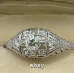 Antique, True Vintage Victorian era Platinum Old Mine Cut Diamond Ring