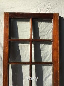 Antique Varnished 6 Lite Casement Door Window Cabinet 18x66 Vintage Old 231-18C