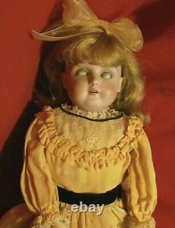 Antique Very Old Kestner Porcelain Bisque & Leather Germany 154 Signed Doll 20