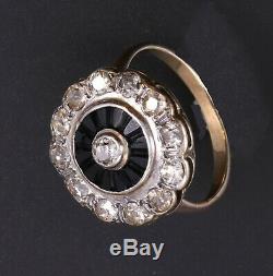Antique Victorian Circa 1860 One Carat Old Mine Cut Diamond 14K Ring