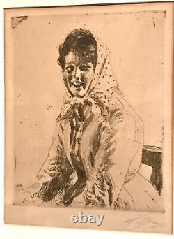 Antique Vintage Anders Zorn (Swedish, 1860-1920) Etching Drawing, Painting Old