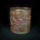 Antique Vintage Chinese Old Bamboo Carved Exquisite Lotus Brush Pot Collection