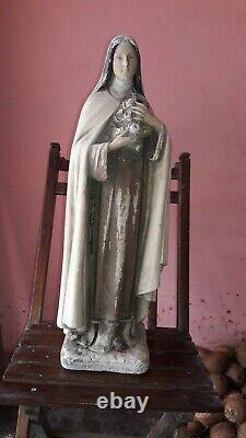 Antique Vintage Old Christian St. Therese of Lisieux LittleFlower Statue Figurine