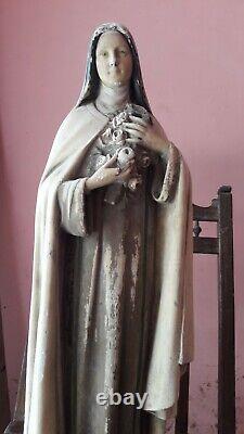 Antique Vintage Old Christian St. Therese of Lisieux LittleFlower Statue Figurine