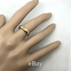 Antique Vintage Old Cut Diamond 18ct Yellow Gold Gypsy Ring Circa 1920 Size Q