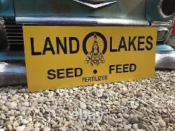 Antique Vintage Old Style Land O Lakes Farm Seed Feed Sign