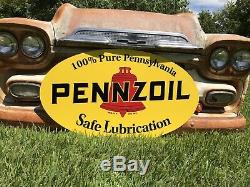 Antique Vintage Old Style Pennzoil Sign 40