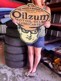 Antique Vintage Old Style Sign Oilzum Motor Oil Made USA