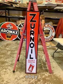 Antique Vintage Old Style ZurnOil Motor Oil 60 Tall Made USA