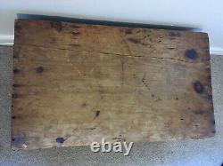 Antique Vintage Pine Trunk Chest Blanket Box Coffee Table Old Storage Toy Box