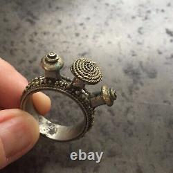Antique Vintage Tribal Pendant, Ring Old Silver + Metals Bali, Indonesia