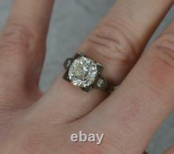 Antique Vs 3.36ct Old Cut Diamond and 18ct Gold Solitaire Engagement Ring