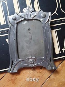 Antique vintage old Arts and Crafts Scottish pewter picture photo frame