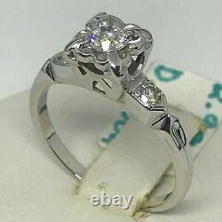 Art Deco 1930s Platinum OLD MINE CUT DIAMOND Engagement Ring Vintage Estate