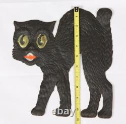 Authentic Vintage Antique Halloween Die Cut Black Cat Very Old