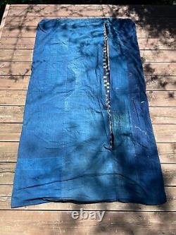 Boro deep indigo dyed old cloth remake Vintage Antique Japanese 160X96cm n7