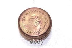 Brass Small Jewellery Box 1900s Old Vintage Antique Carved Collectible Z-86