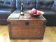 Brown Newport Old Fashioned Wood Storage Trunk Wooden Chest Large Size