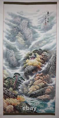 CHINESE PAINTING HANGER SCROLL LANDSCAPE CHINA VINTAGE OLD PICTURE f561