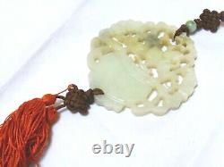 Chinese Vintage / Antique Natural Old Green Jade Pendant Hanging