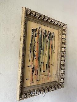Cool Antique MID Century Modern Abstract Oil Painting Old Vintage Cubism Cubist