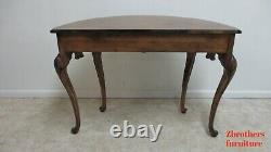 Custom French Country Carved Demilune Old Word Sofa Hall Foyer Table Console