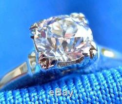 Deco Old European Cut Diamond Platinum Engagement Ring Antique Vintage Solitaire
