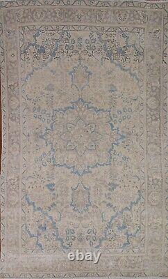 Distressed Floral Traditional Vintage Area Rug 6x10 Hand-Knotted Wool Carpet