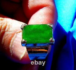 EXOTIC Jade Antique old Imperial Natural Engagement ring Vintage Deco 18k
