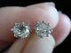 Edwardian 18ct Yellow Gold Old Cut Diamond 0.75ct Solitaire Stud Earrings
