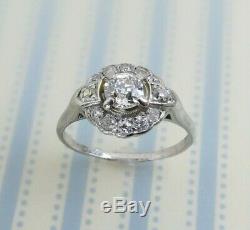 Estate Antique Platinum. 86 cwt old European cut diamond ring