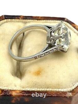 Estate Art Deco 5.03 Ct. Old European Cut Diamond Platinum Engagement Ring