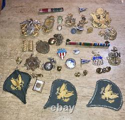 Estate Lot Mixed Old Vintage & Antique MILITARY PINS AND BADGES 35 Pieces As Is