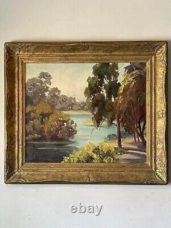 Eugene Dunlap Antique California Plein Air Landscape Oil Painting Old Vintage 50