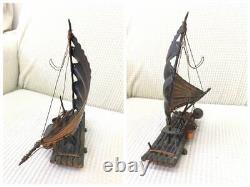 Figurine ship raft metal copper color antique vintage interior old-fashioned