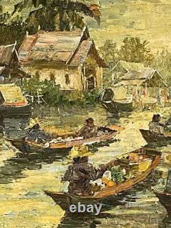 Filipino Antique Modern Impressionist Oil Painting Old Vintage Philippines Asian