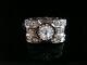 French Antique Art Deco 18ct White Gold Old Cut Diamond 0.80ct Pave Ring