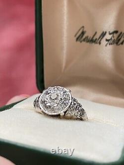 GIA $2650 Vintage Antique 18k Diamond Ring Old European Cut Diamonds Size 4.5