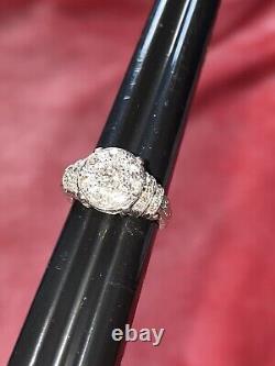GIA $2650 Vintage Antique 18k Diamond Ring Old European Cut Diamonds Size 4.5