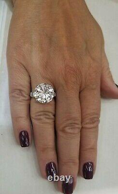 GIA 9.13ct Platinum Vintage engagement ring Round old euro cut Diamond VVS2