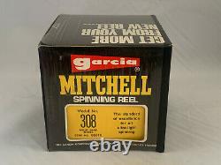 Garcia Mitchell 308 Spinning Fishing Reel (Vtg HTF) New Old Stock Factory Sealed