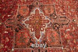 Geometric Design Vintage 11X15'5 Palatial Heriz Oriental Rug Farmhouse Carpet
