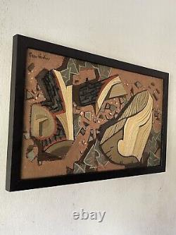 Great Antique MID Century Modern Abstract Cubism Oil Painting Old Vintage Cubist