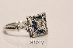 Handamde Vintage Inspire Old European Antique Edwardian Engagement Proposal Ring