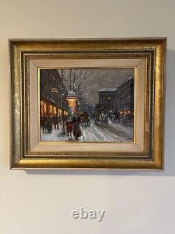 Jean Boyer Antique French Paris City Oil Painting Old Vintage Modern France 1965