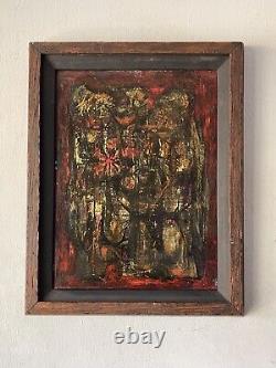 LEO MANSO ANTIQUE MODERN ABSTRACT EXPRESSIONIST OIL PAINTING OLD VINTAGE 1950s