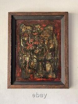 LEO MANSO ANTIQUE MODERN ABSTRACT EXPRESSIONIST OIL PAINTING OLD VINTAGE 1950s