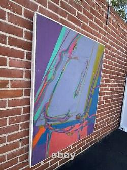 Large Antique MID Century Modern Abstract Oil Painting Old Vintage Modernism 68