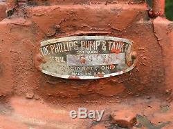Large Antique Oil Pump The Phillips & Tank Co. Lubester Dispenser Vintage Old