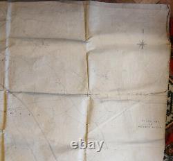 Map Sandwich Deal Kent C1885 LARGE OLD Cloth Backed SER LCDR 2 x 1.7 metres